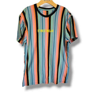 Vox Populi for the People adult Unisex colorful striped short sleeves tshirt  xl
